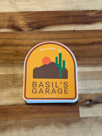 Basil's Garage Desert Sticker